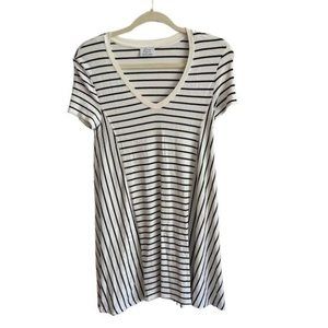 Zara Trafaluc Short Sleeve Black and white Striped Dress Size Small